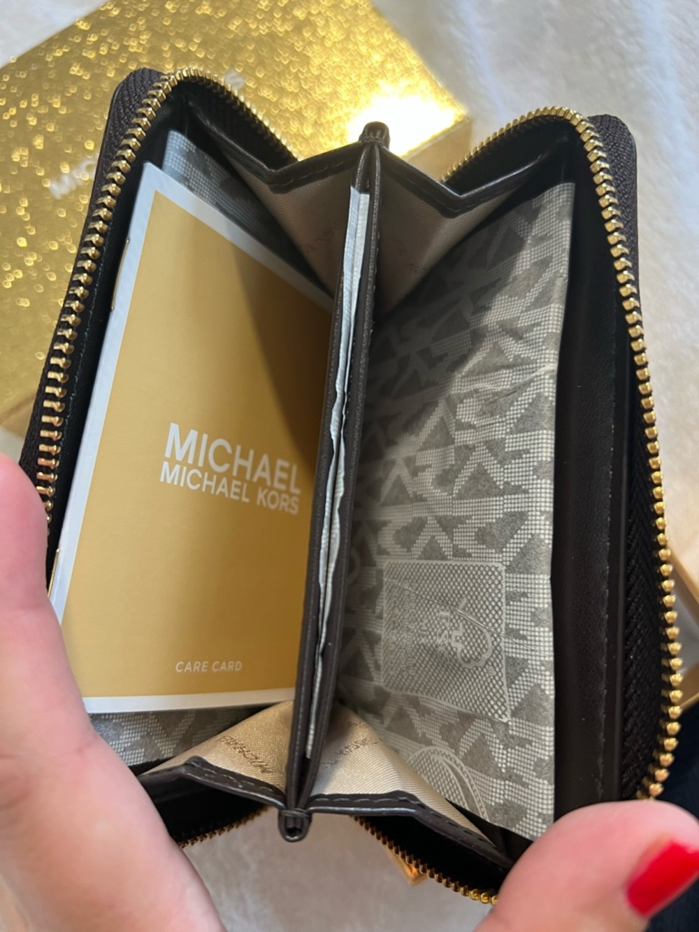 Michael Kors Women’s Metallic Gray Wallet - Picture 3 of 6